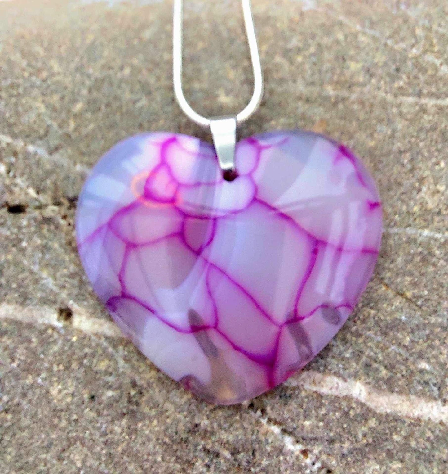 Agate Heart Necklace