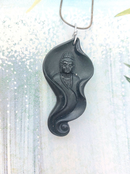 Onyx Buddha necklace