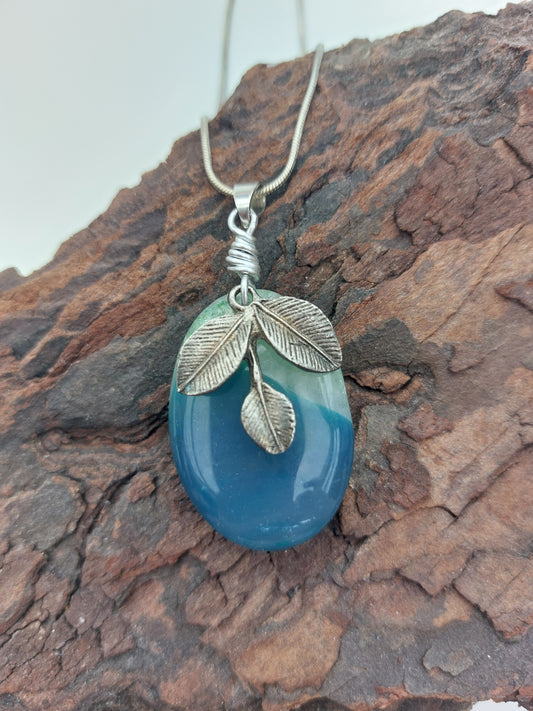 Aventurine leaf necklace