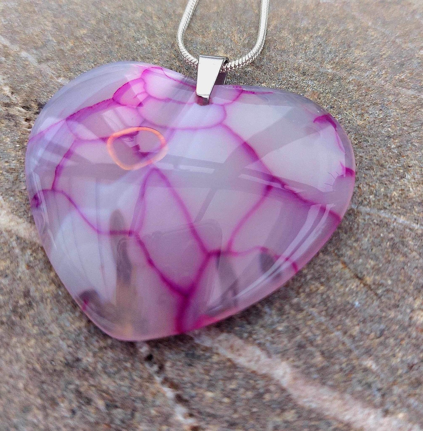 Agate Heart Necklace