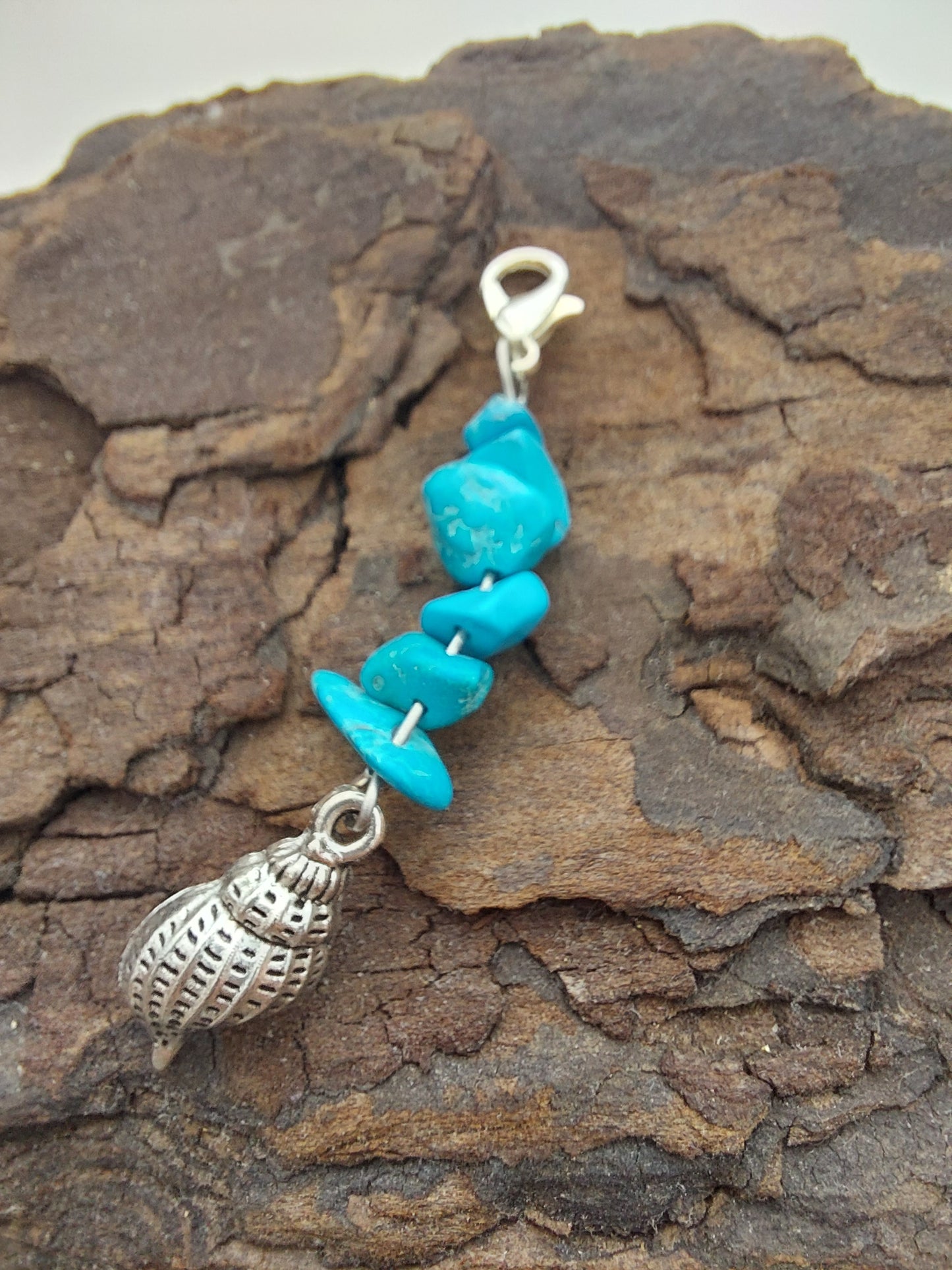 Turquoise shell purse charm