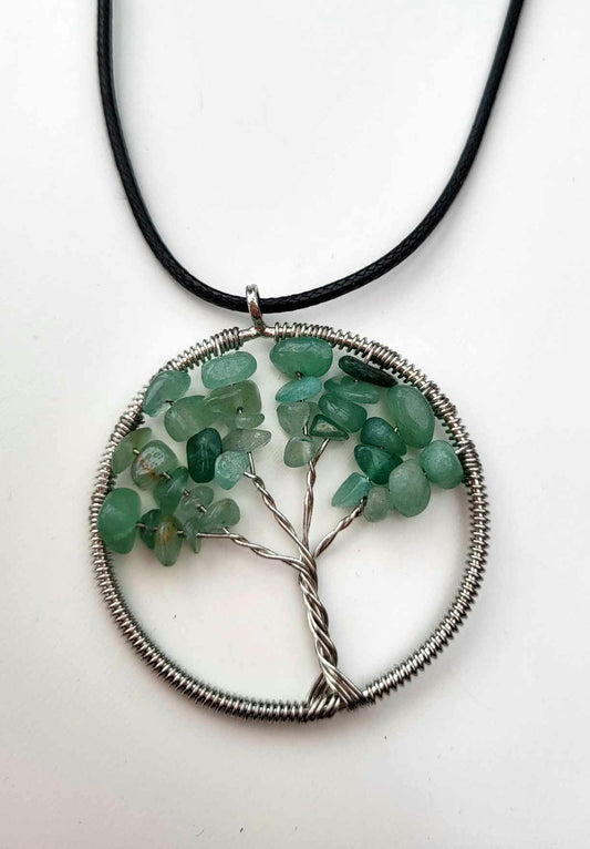 Green tree of life necklace