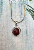 Garnet heart necklace