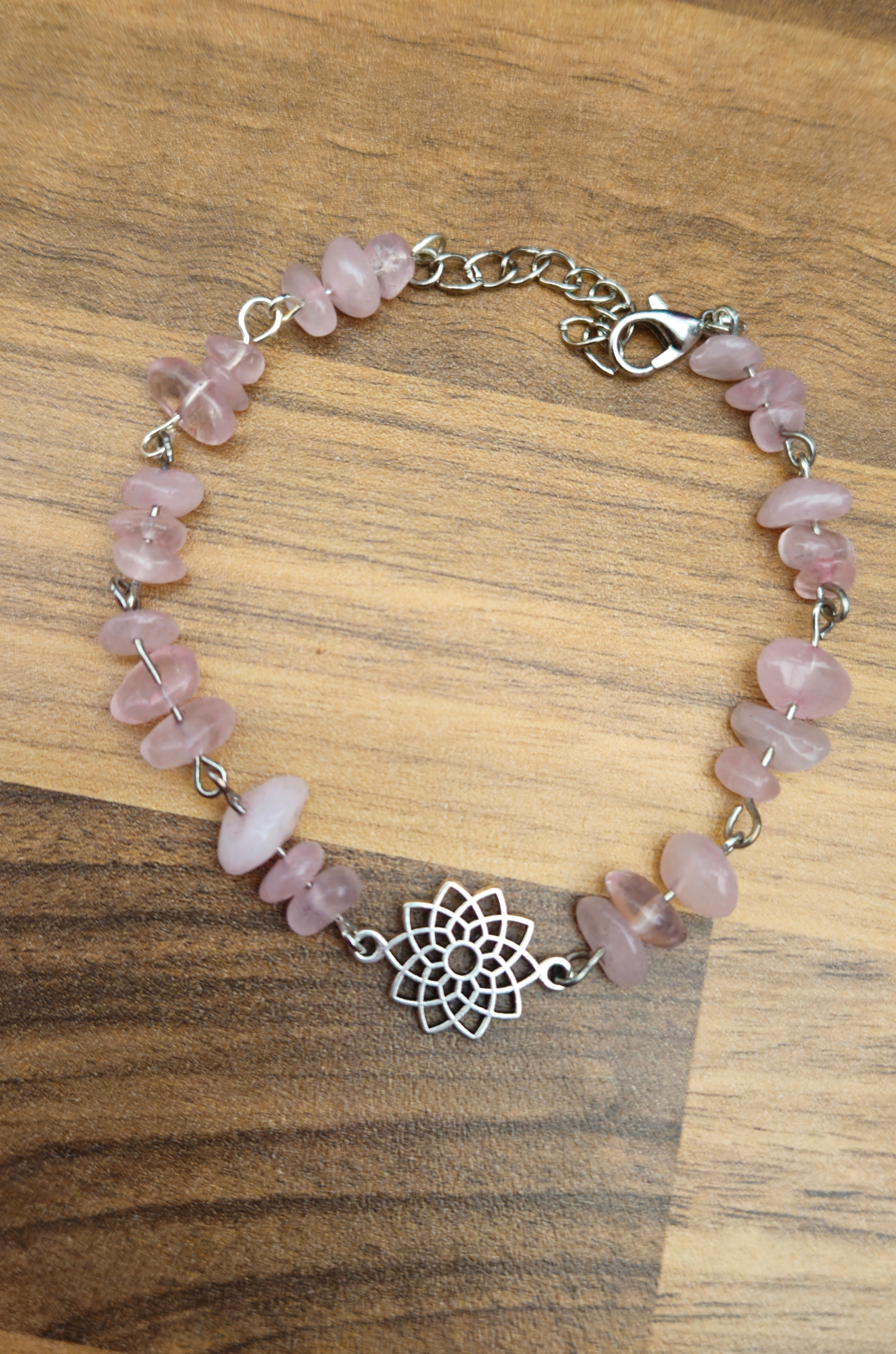Rose Quartz Chip Bracelet