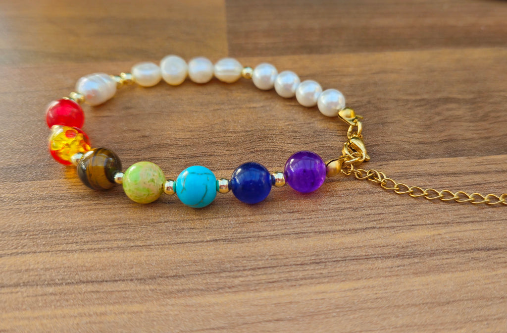 Colourful pearl Chakra Bracelet