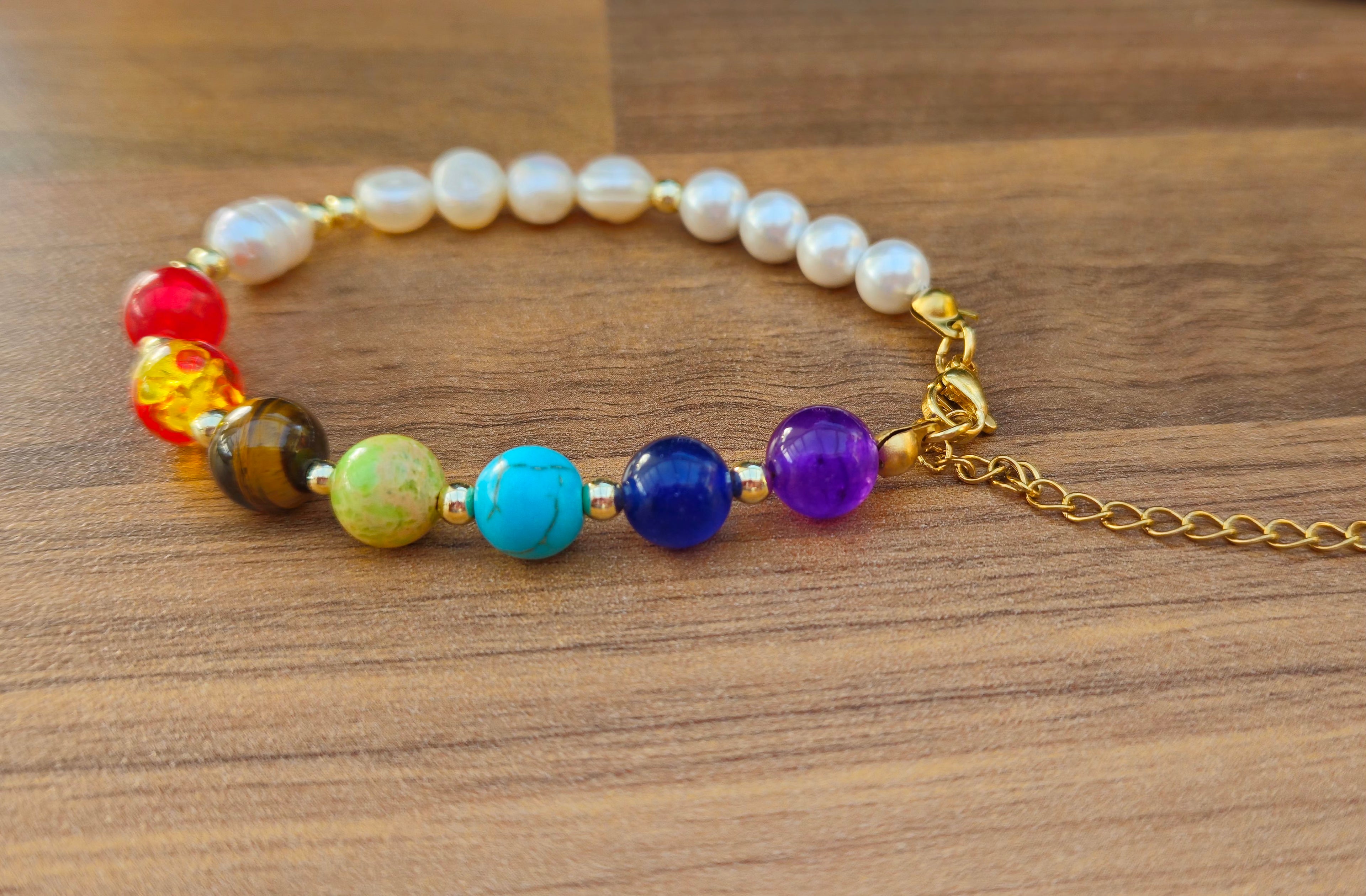 Colourful pearl Chakra Bracelet