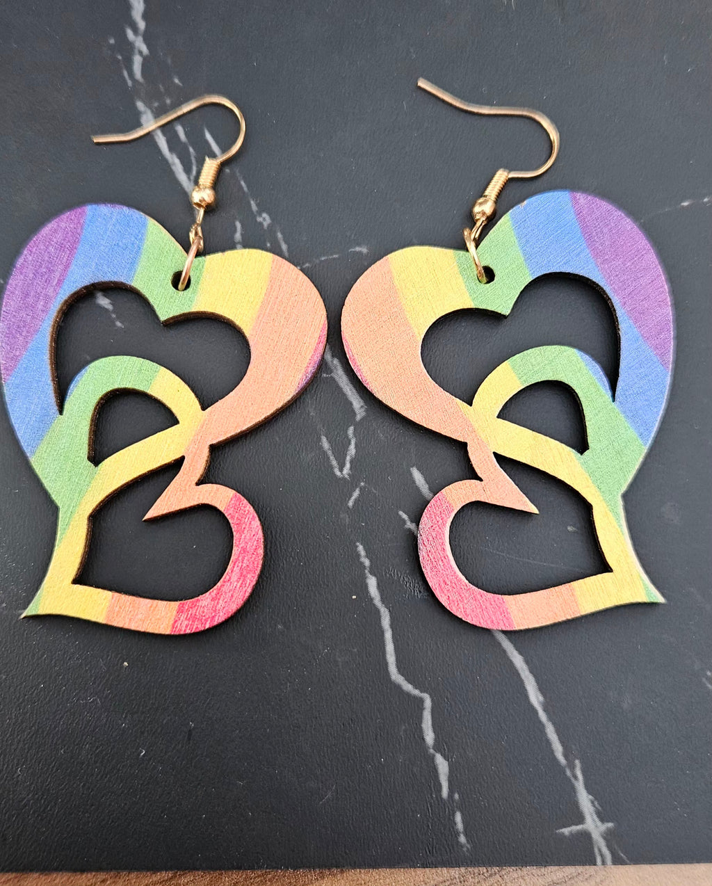 Rainbow Heart Earrings