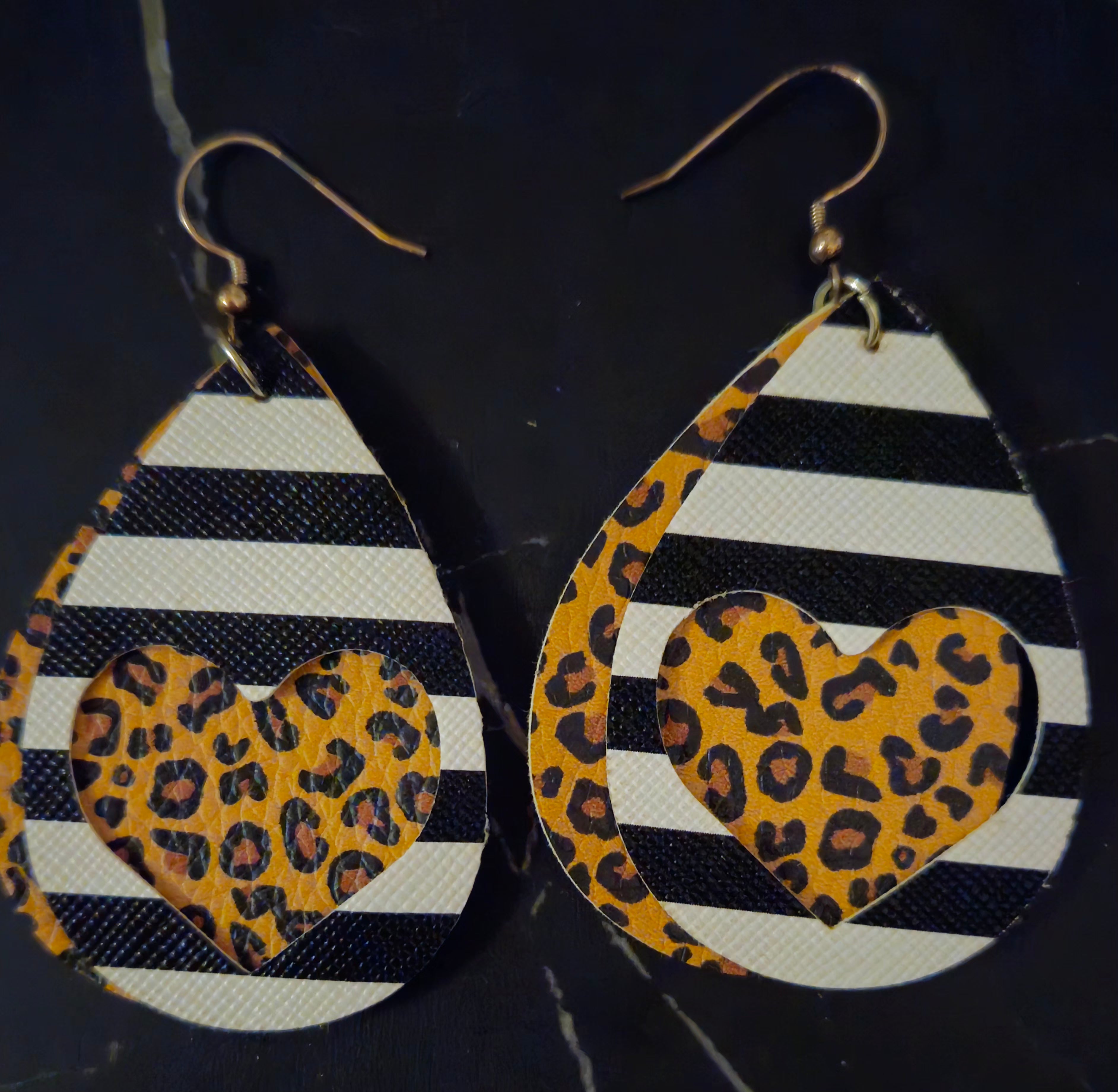 Leopard Heart Earrings