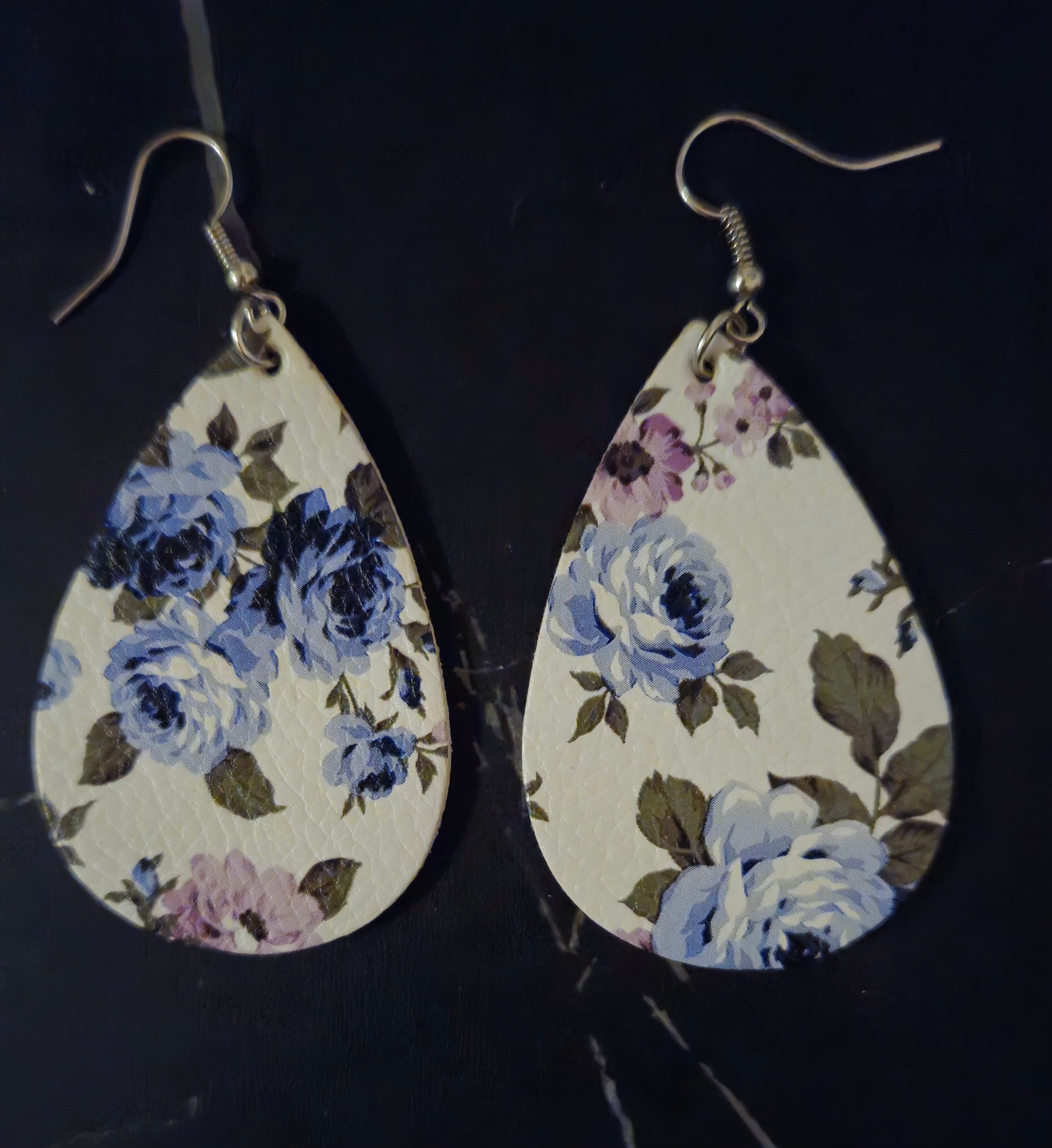 Blue Rose Earrings