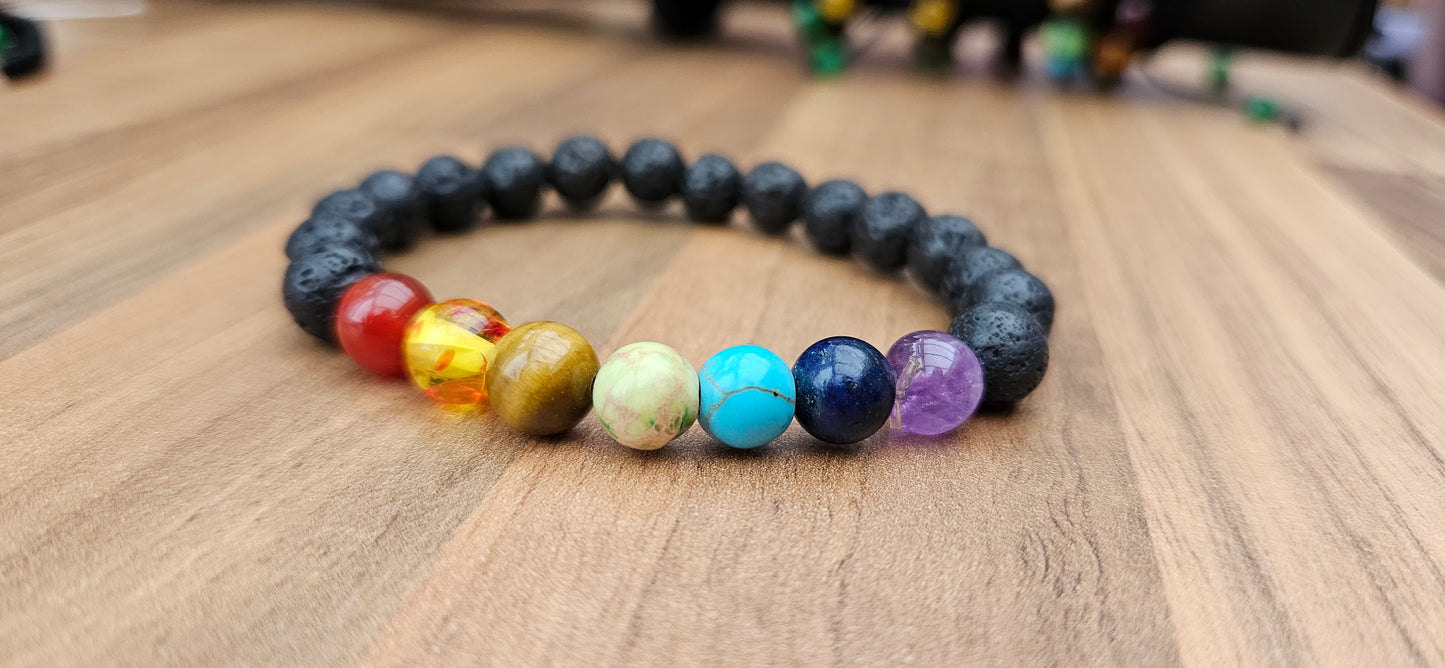 Rainbow Lava Stone Bracelet