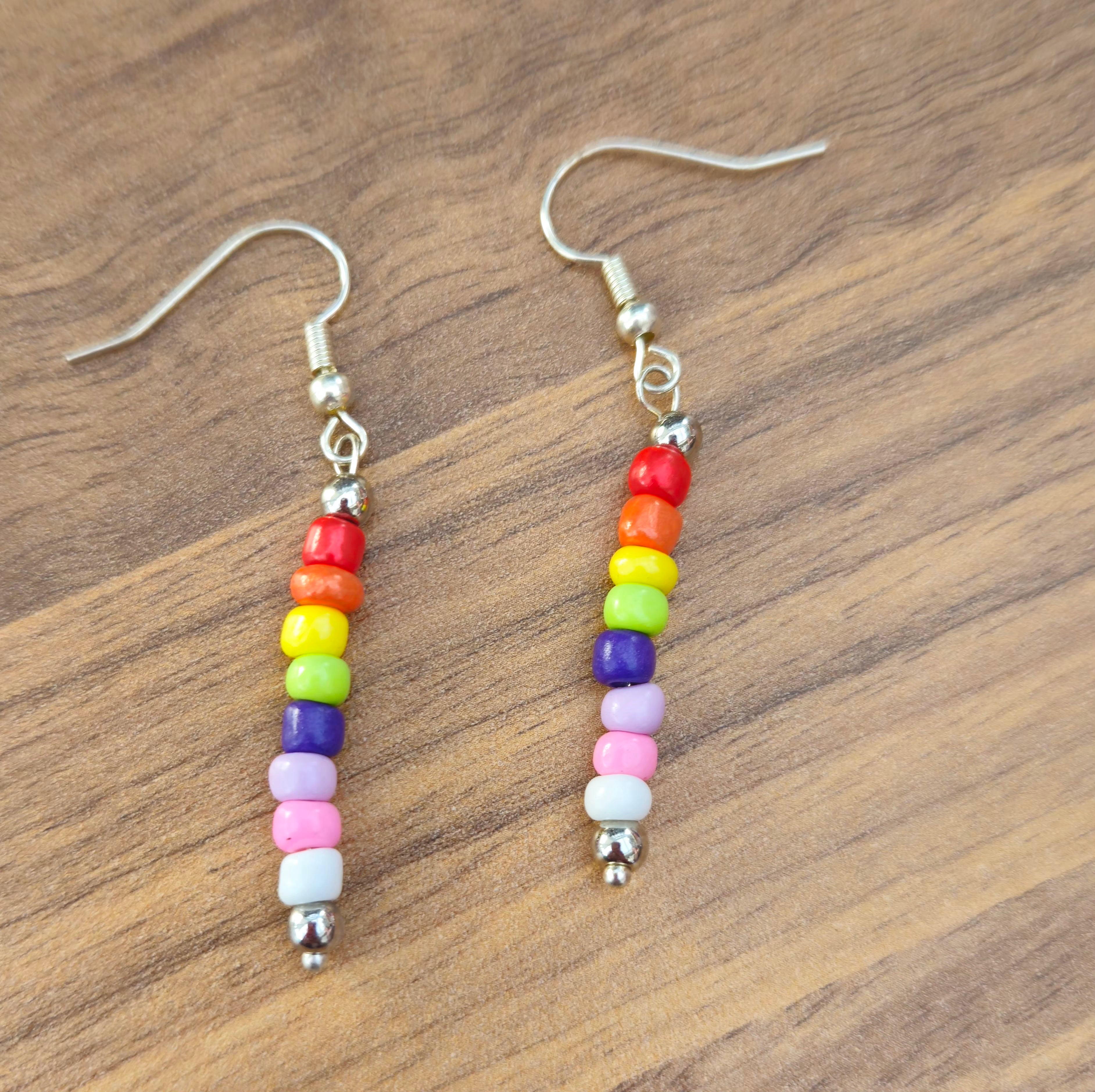 Beaded Rainbow Earrings