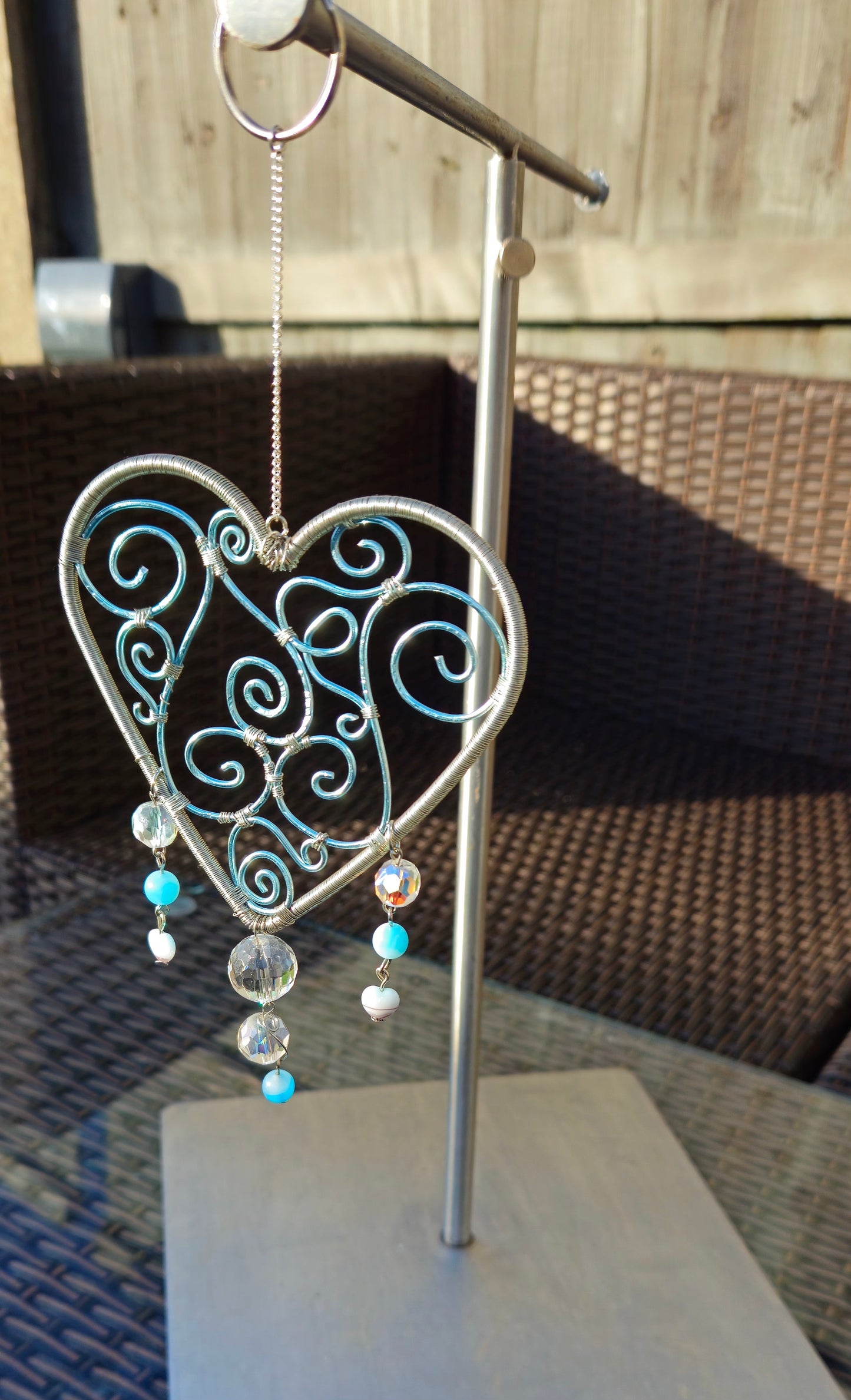 Blue Heart Suncatcher