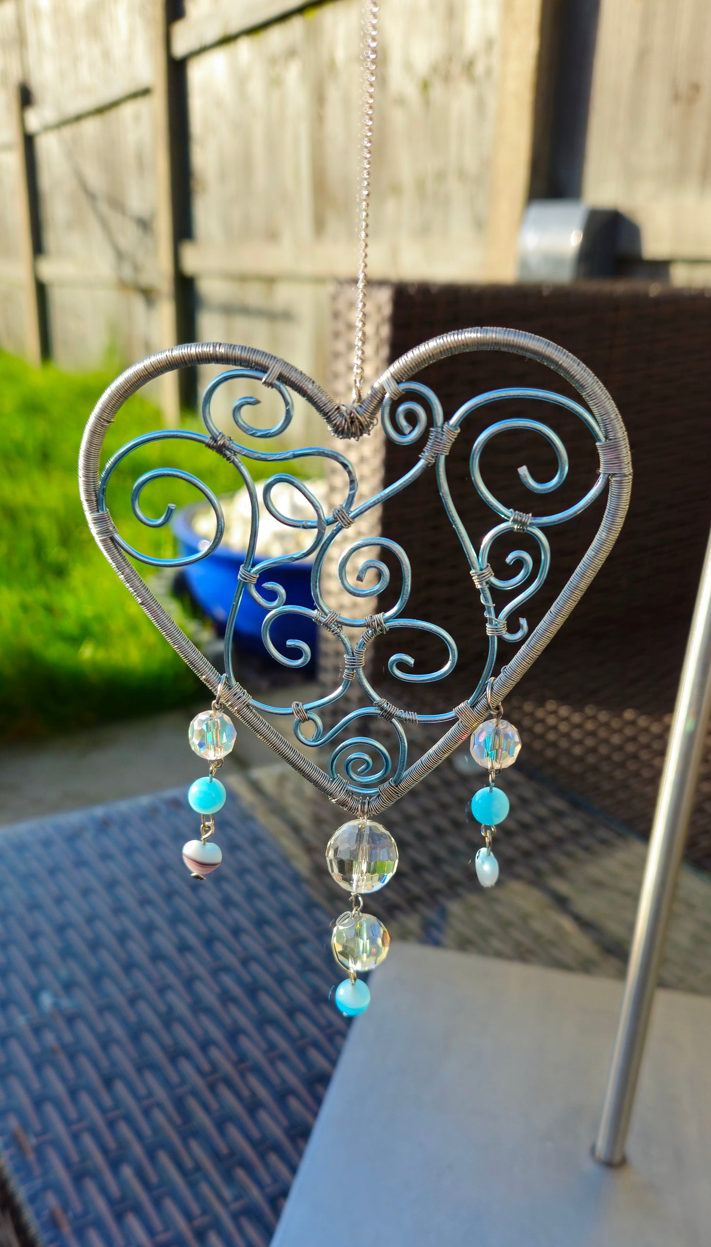 Blue Heart Suncatcher