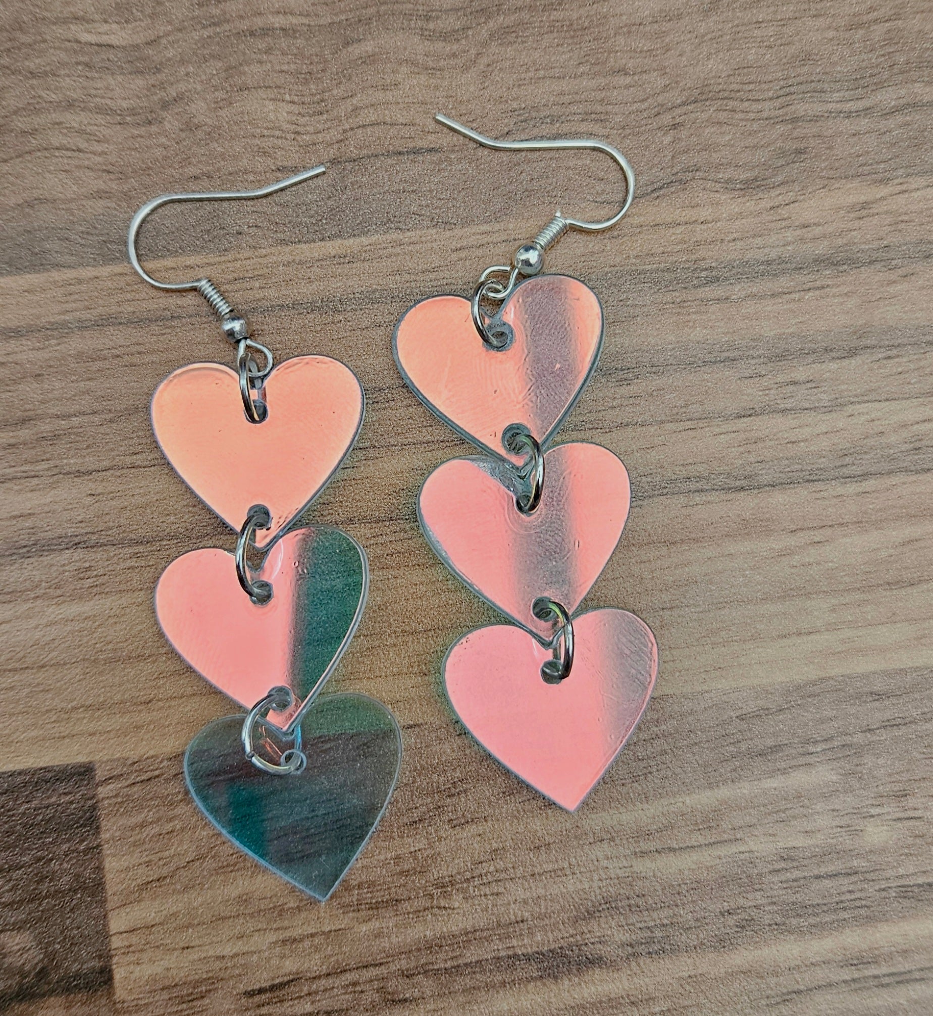 Iridescent Heart Earrings