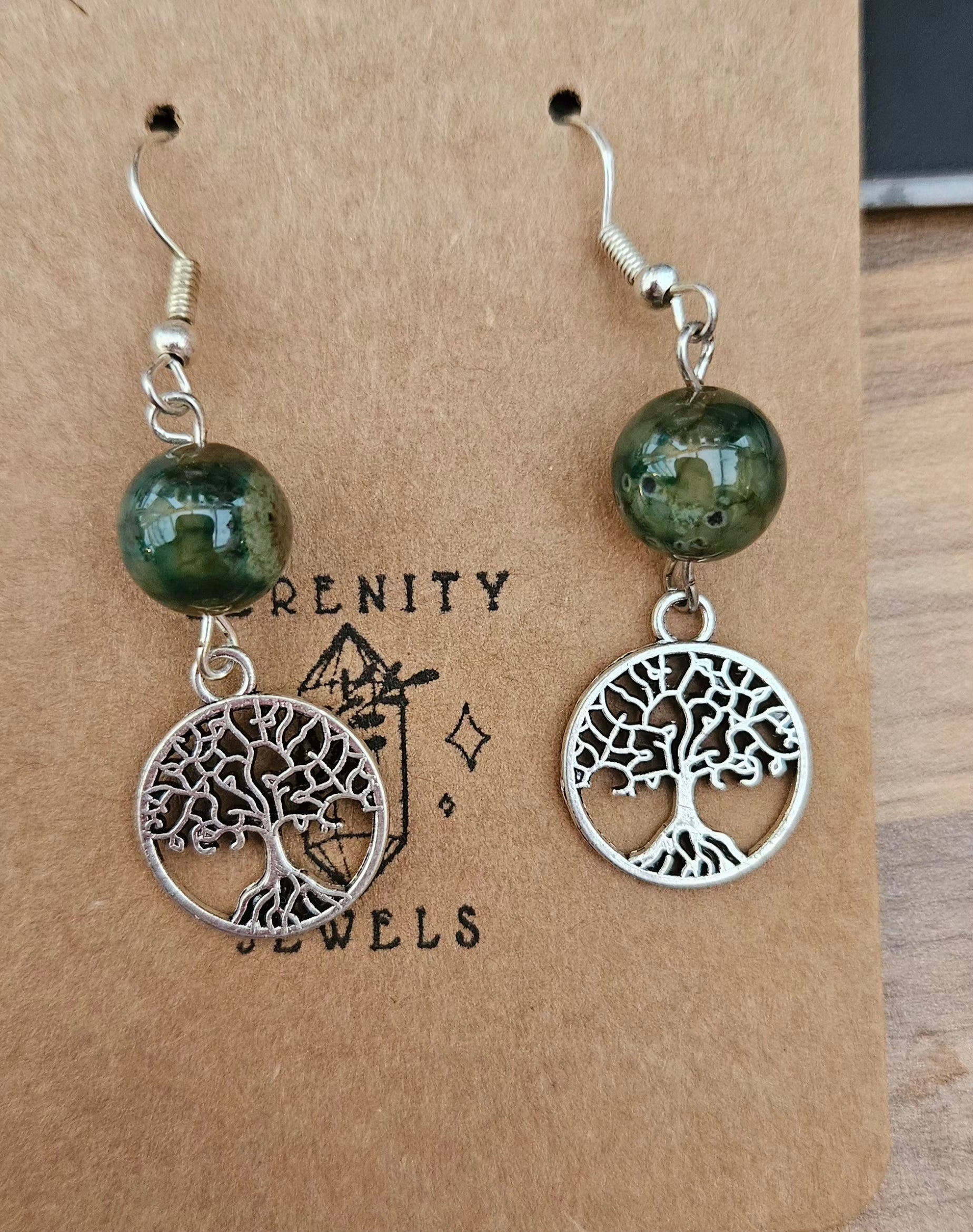 Green Agate Earrings