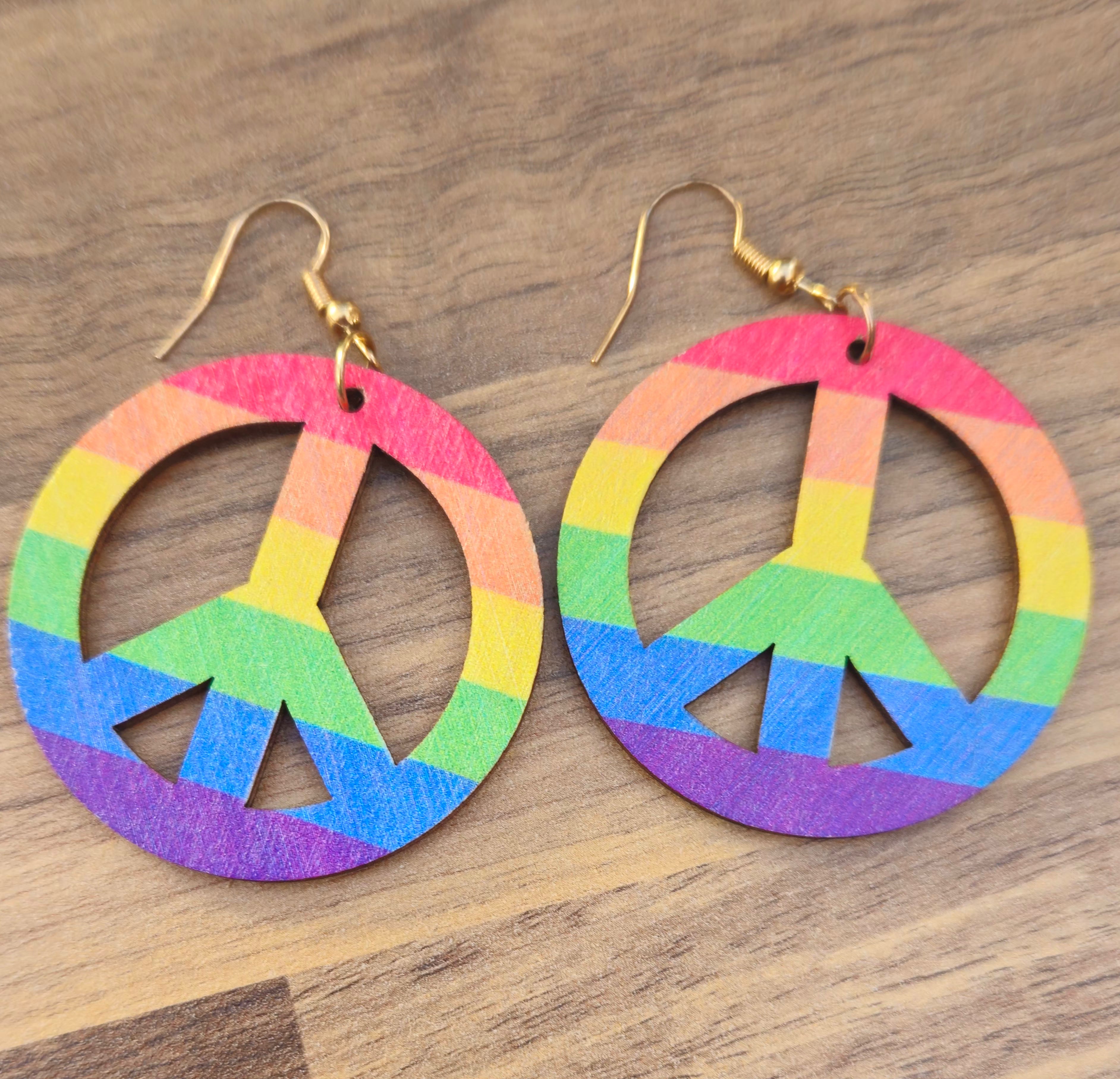 Rainbow Peace Earrings