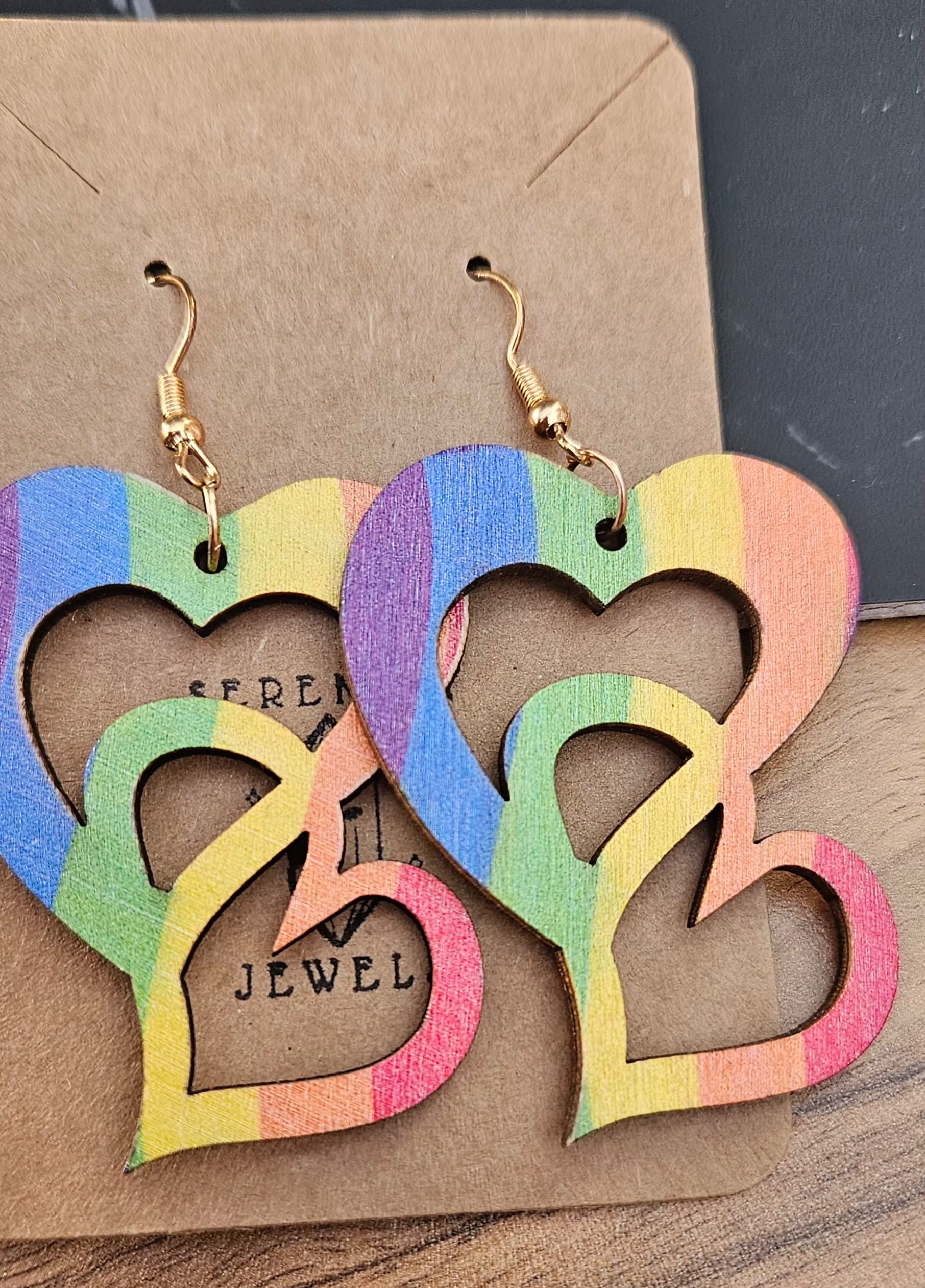 Rainbow Heart Earrings