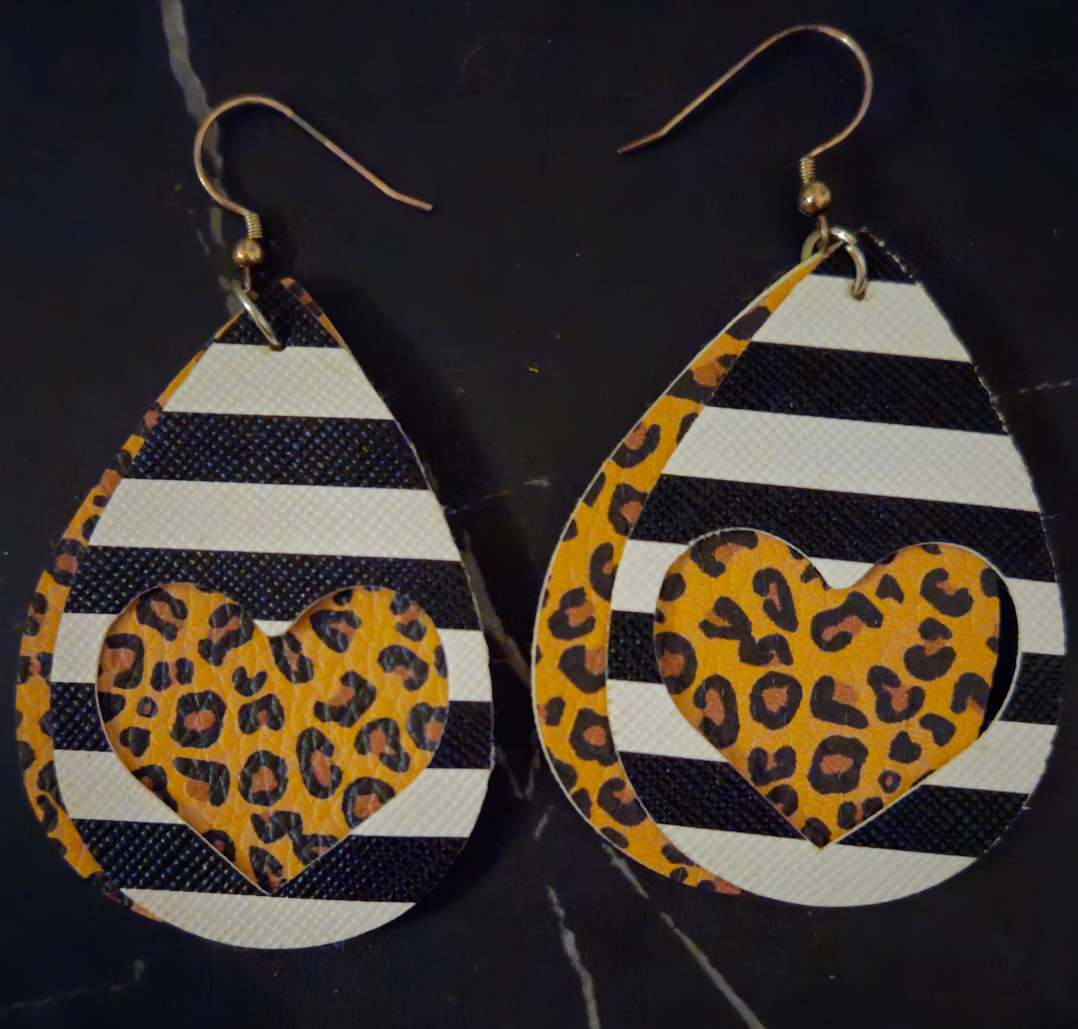 Leopard Heart Earrings