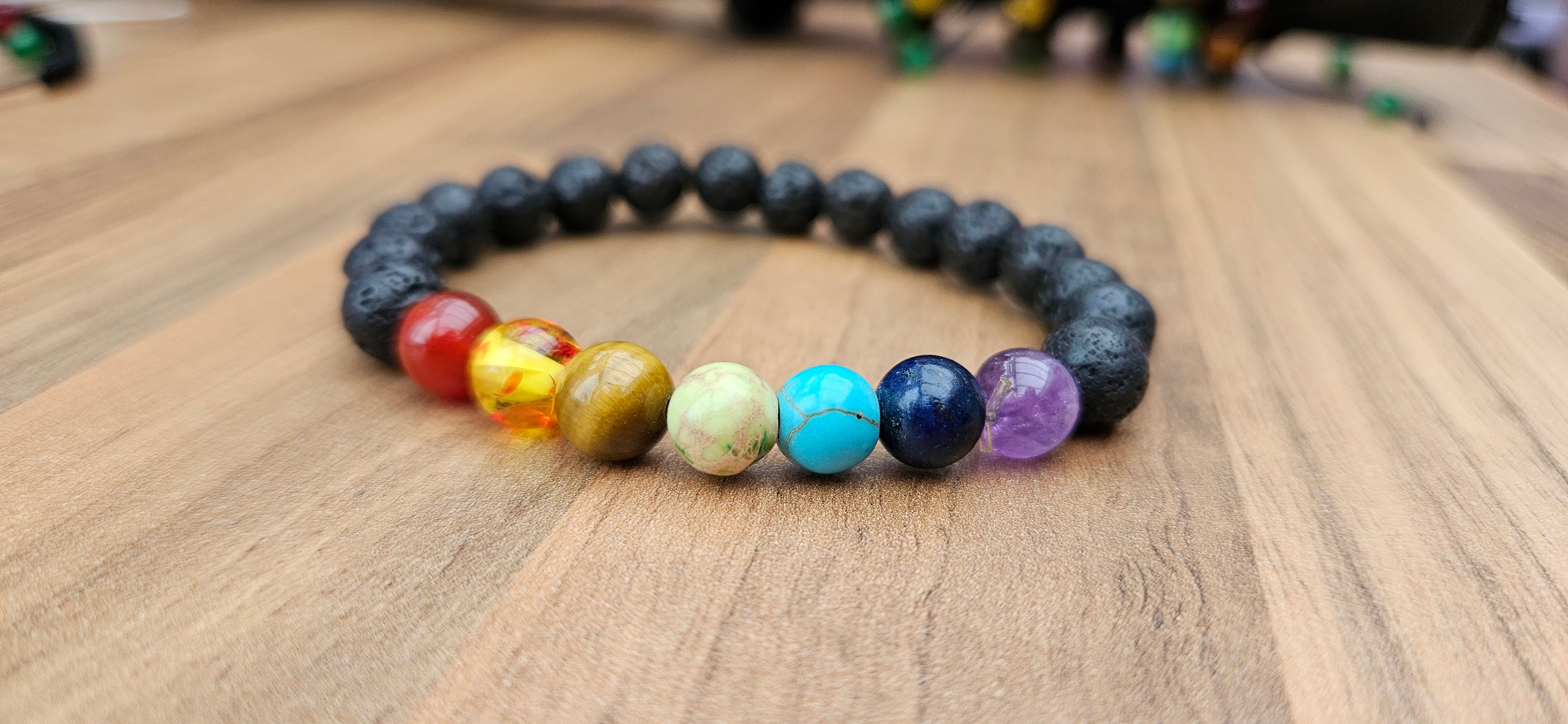 Rainbow Lava Stone Bracelet