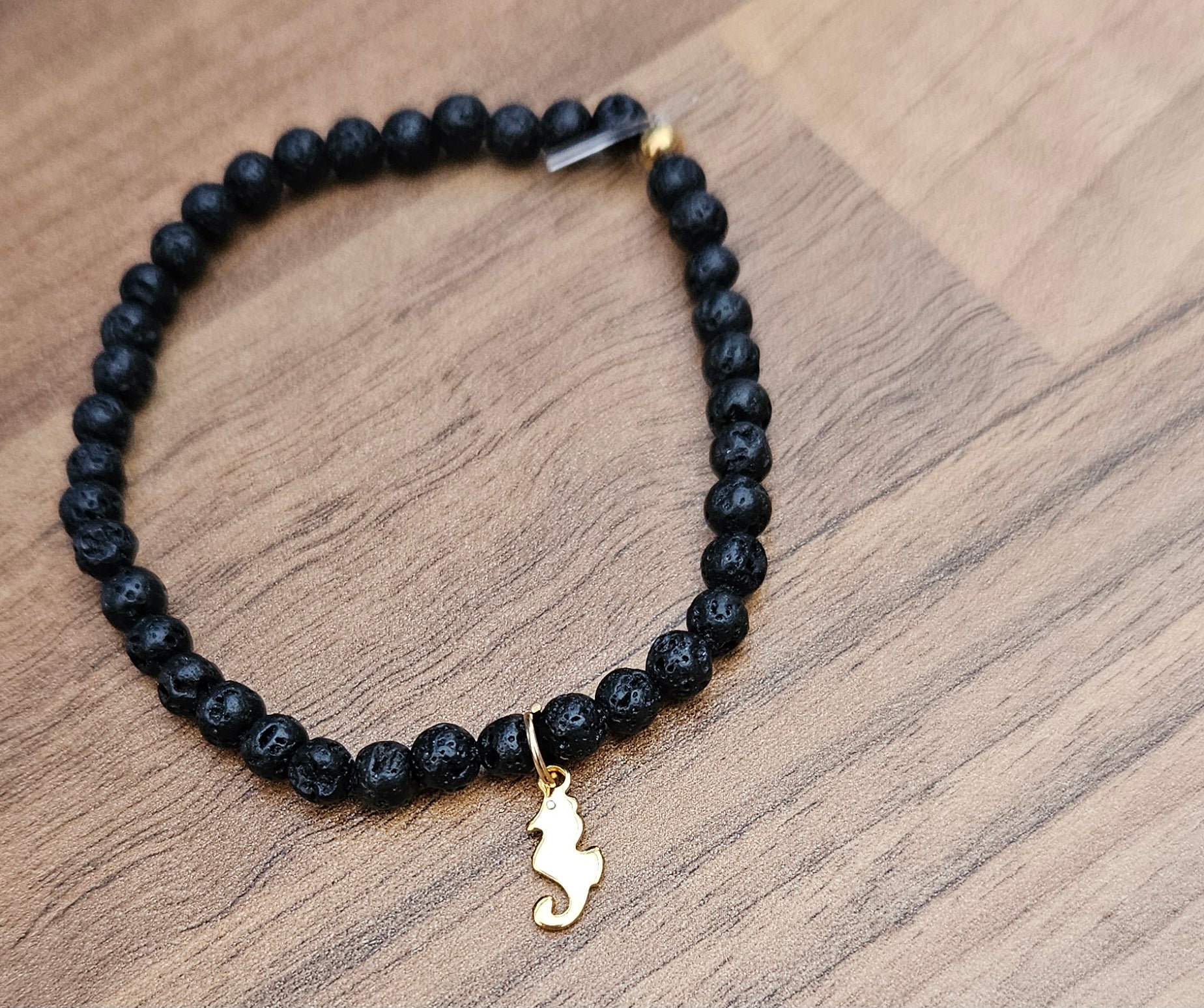 Black Lava Bead Bracelet