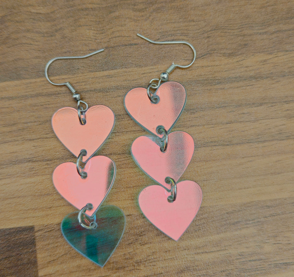 Iridescent Heart Earrings