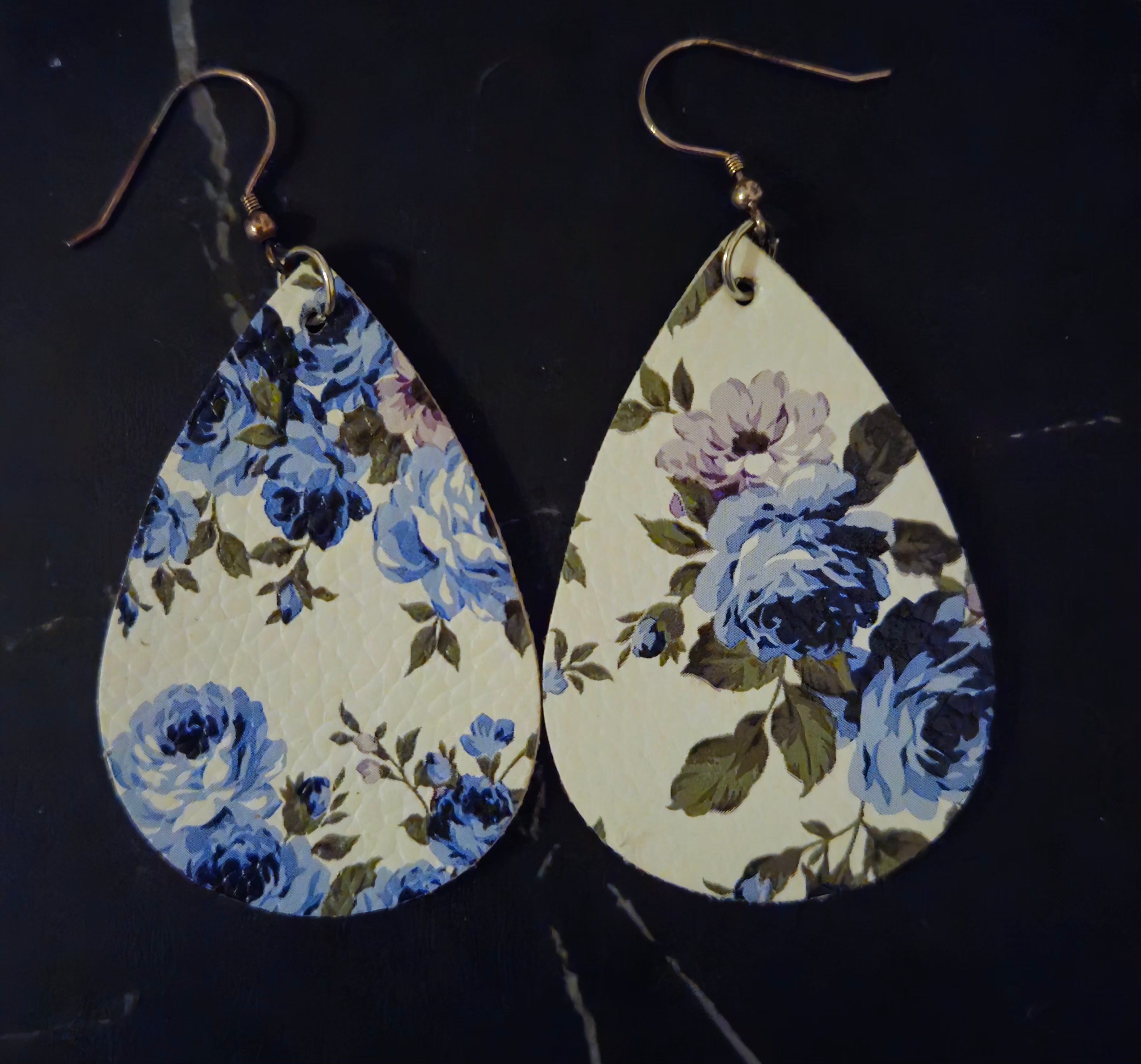 Blue Rose Earrings