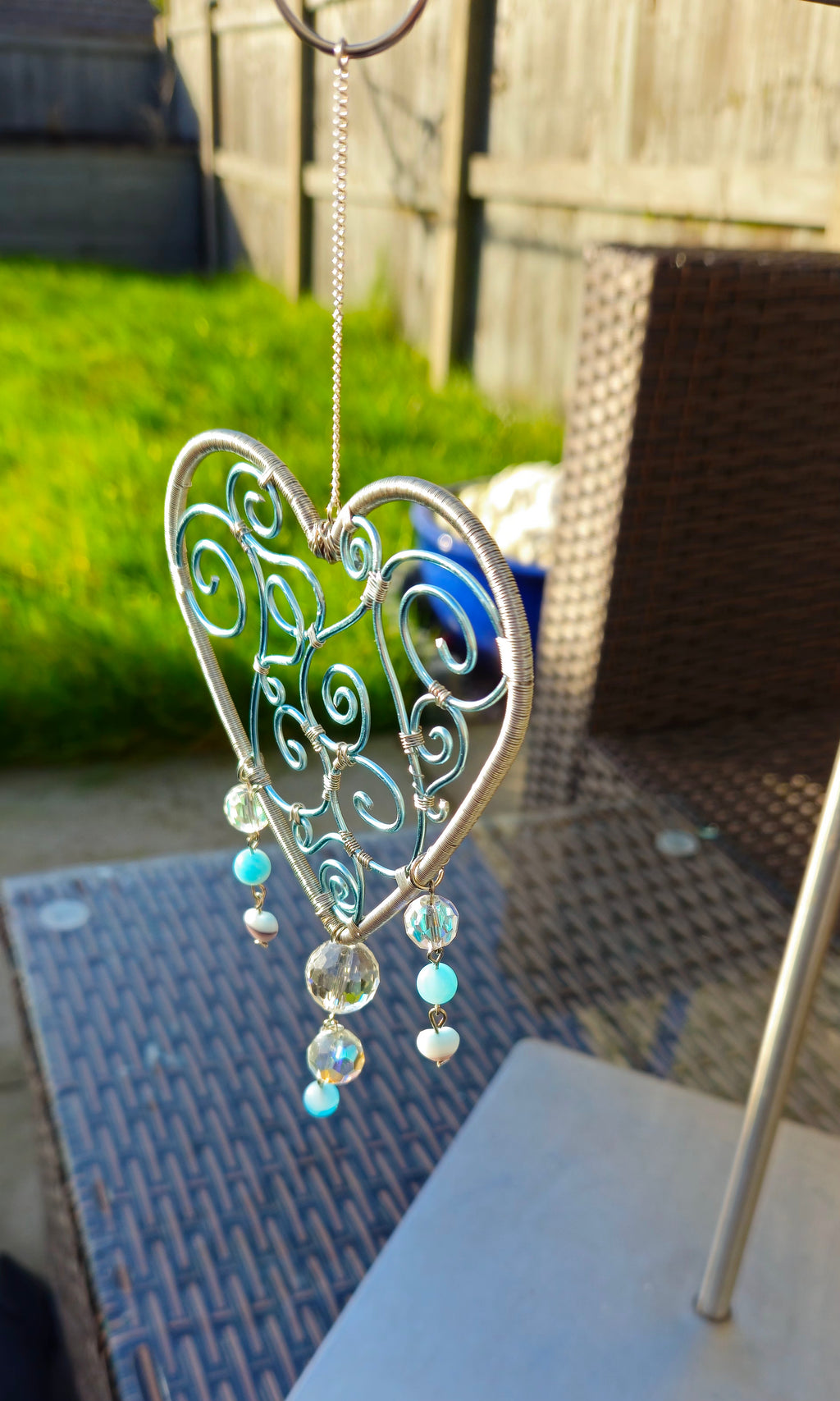 Blue Heart Suncatcher
