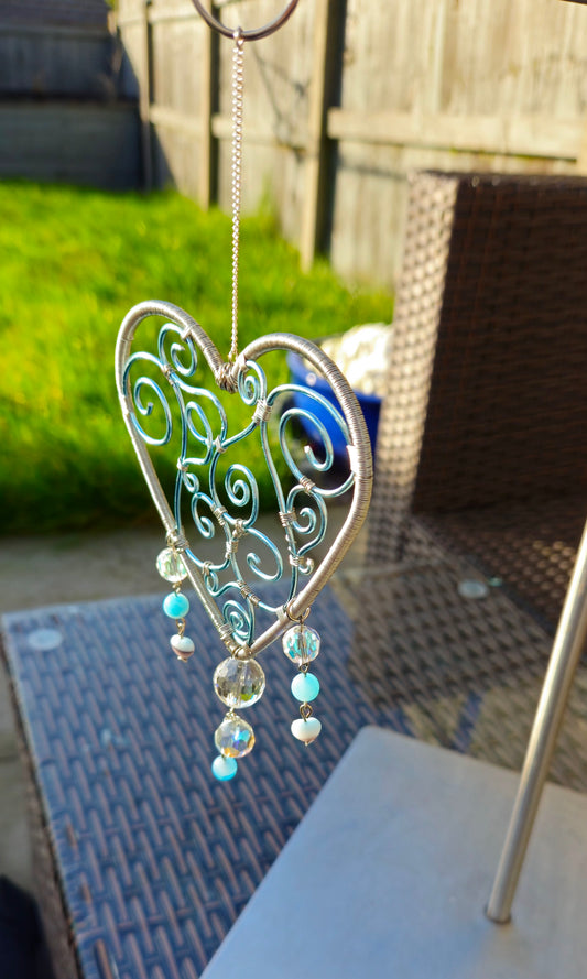 Blue Heart Suncatcher