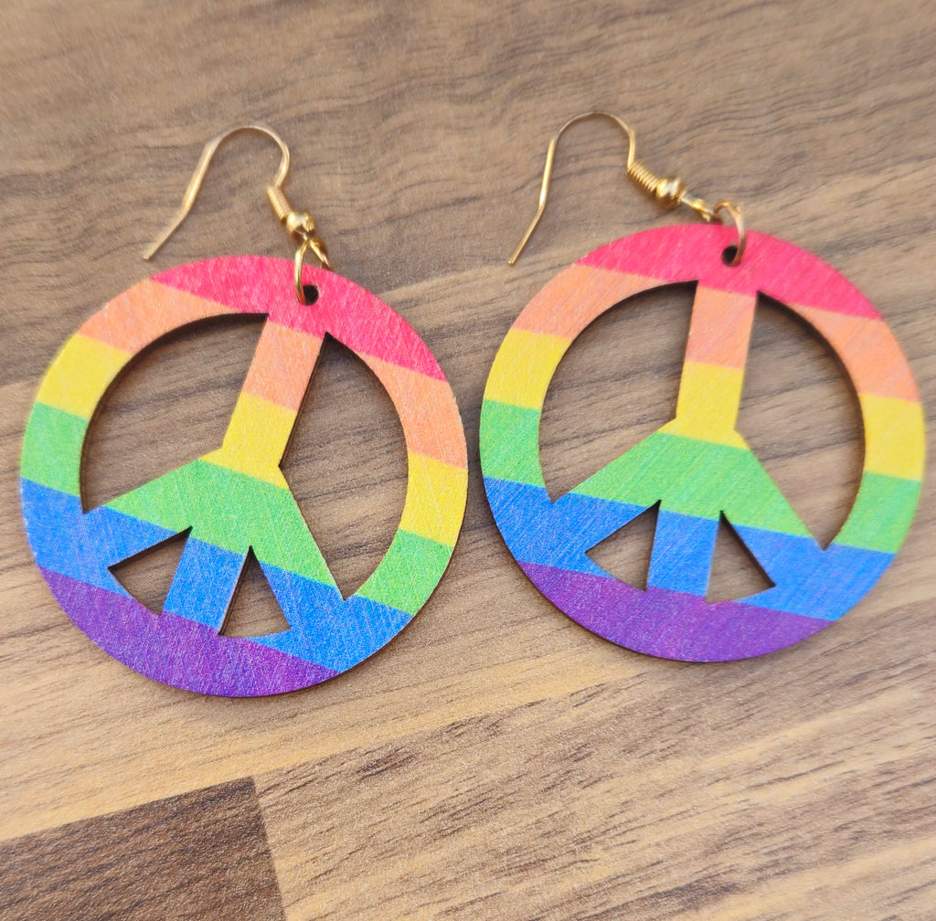 Rainbow Peace Earrings