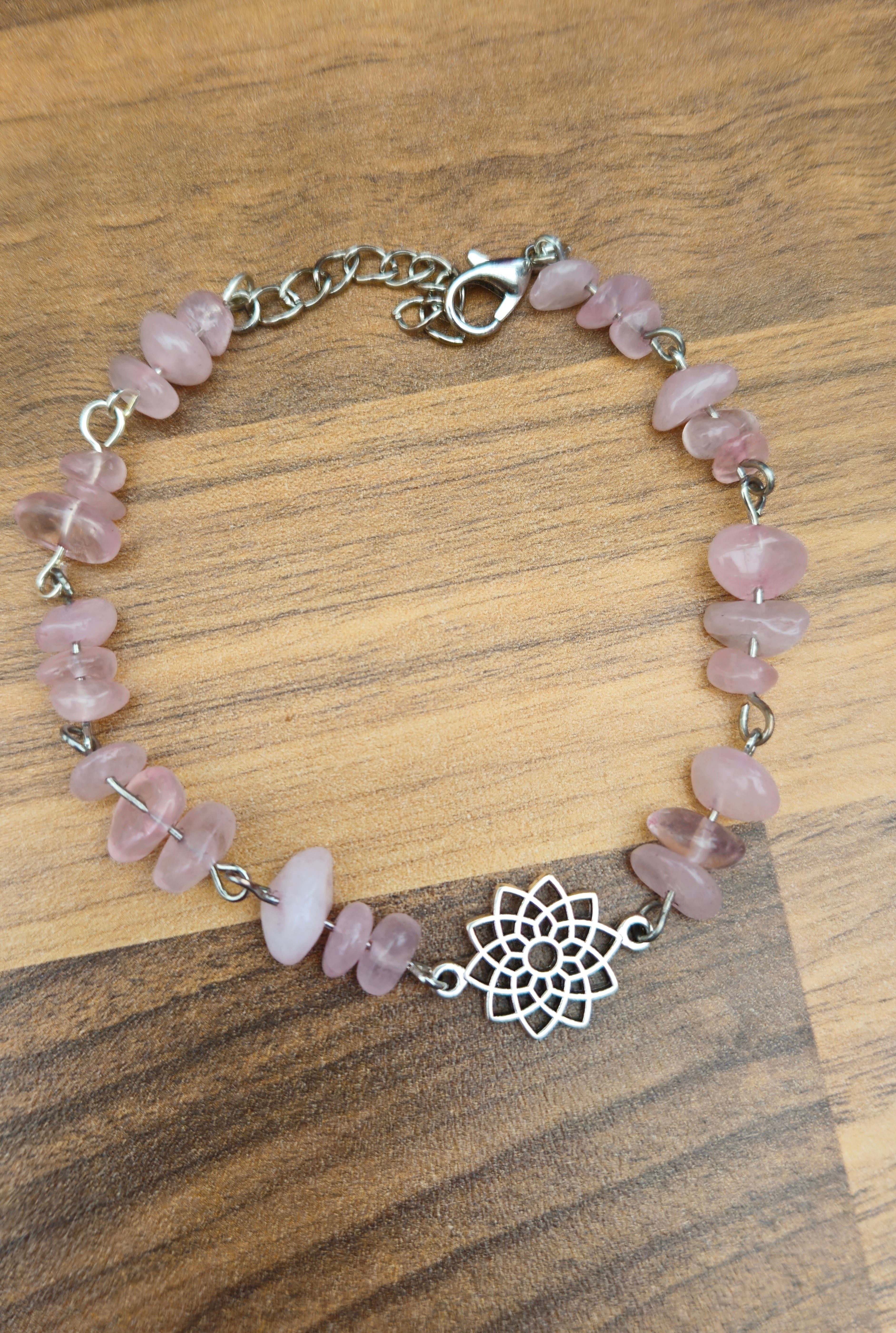 Rose Quartz Chip Bracelet