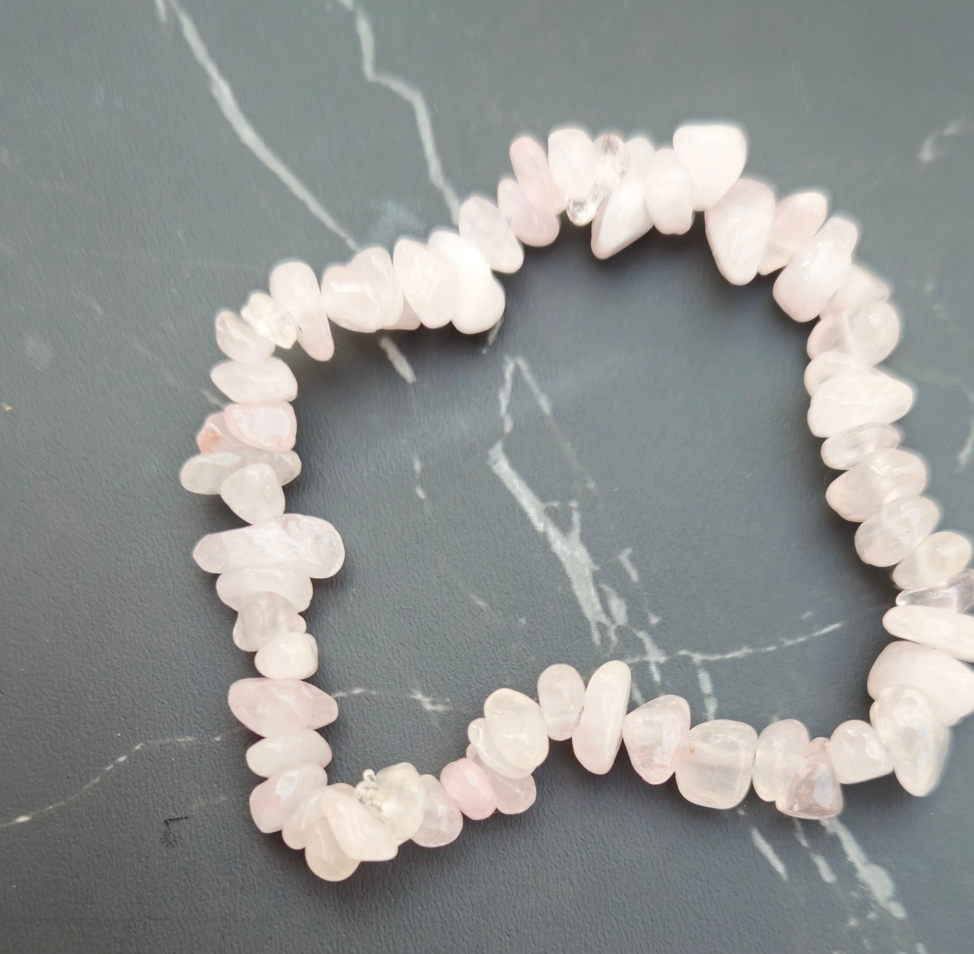 Rose Quartz Chip Bracelet