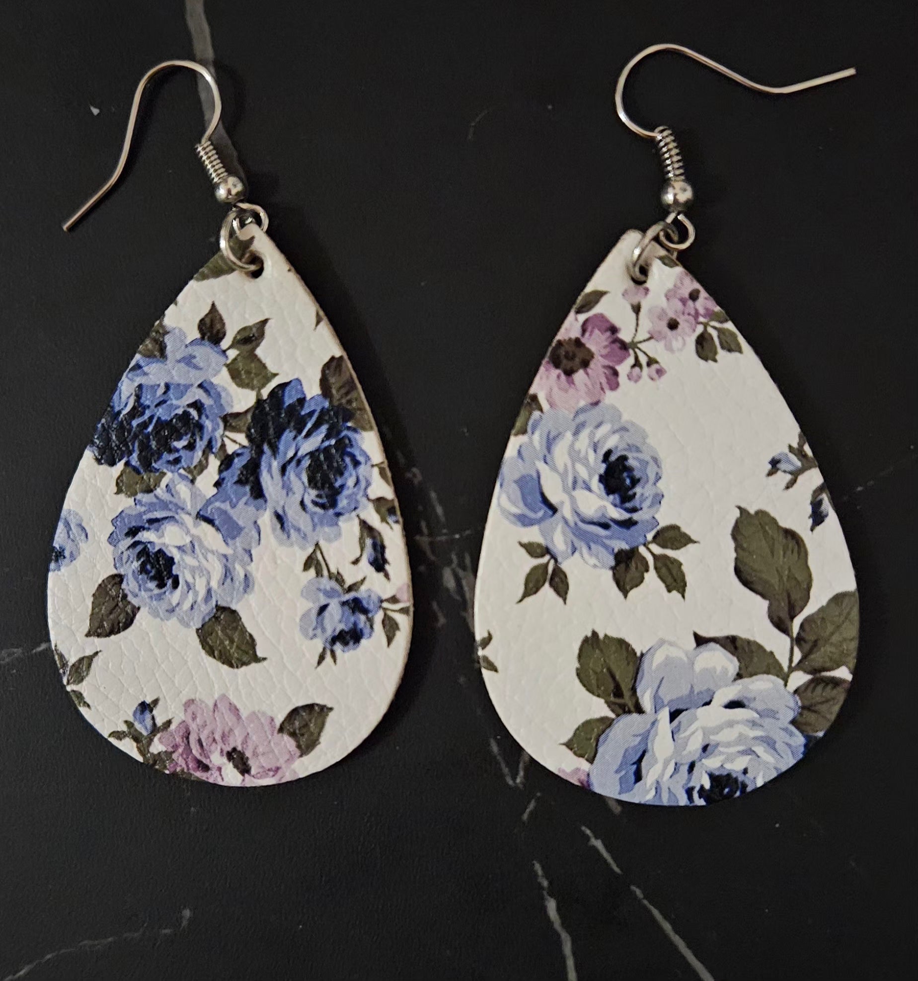 Blue Rose Earrings