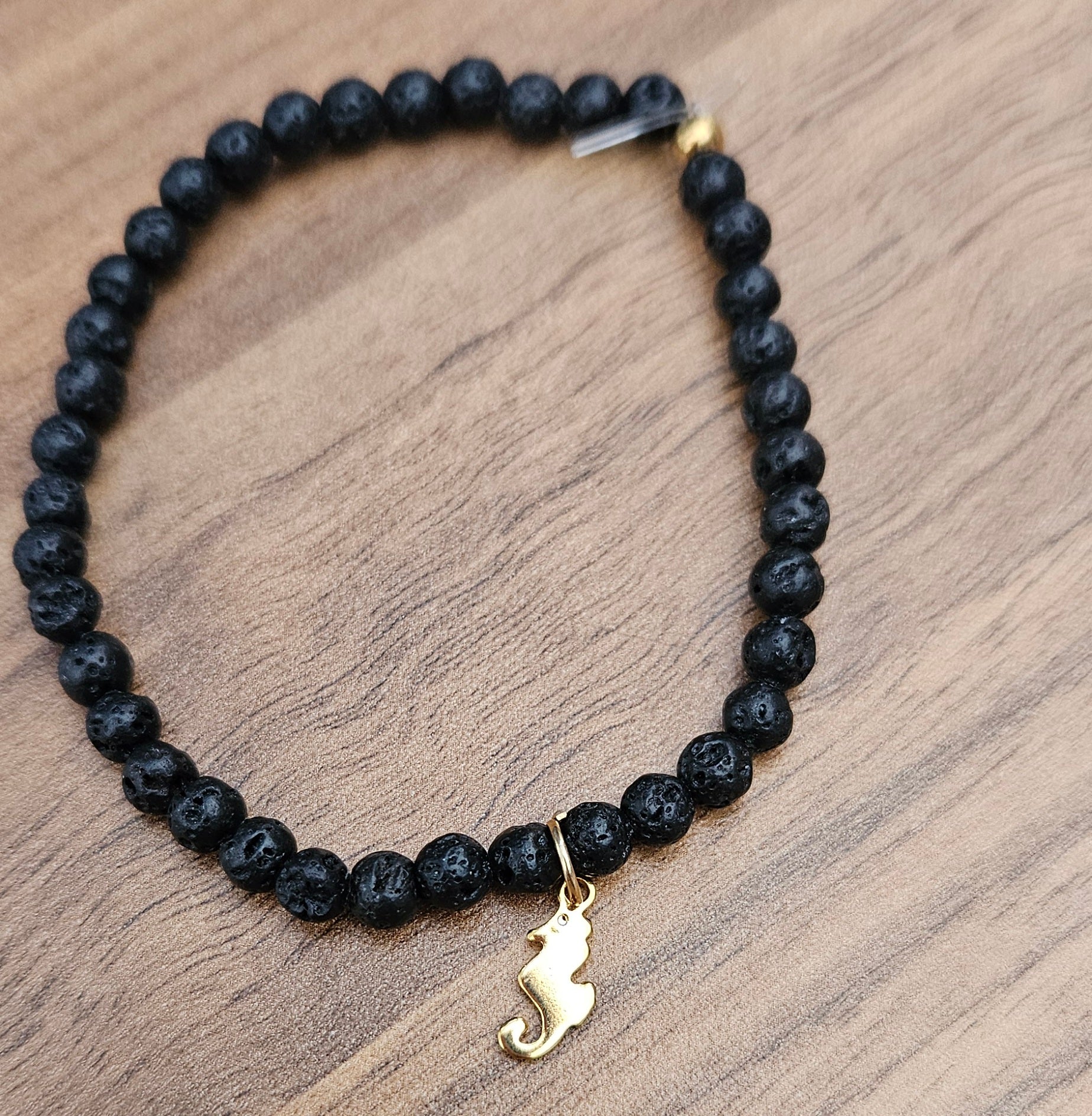 Black Lava Bead Bracelet