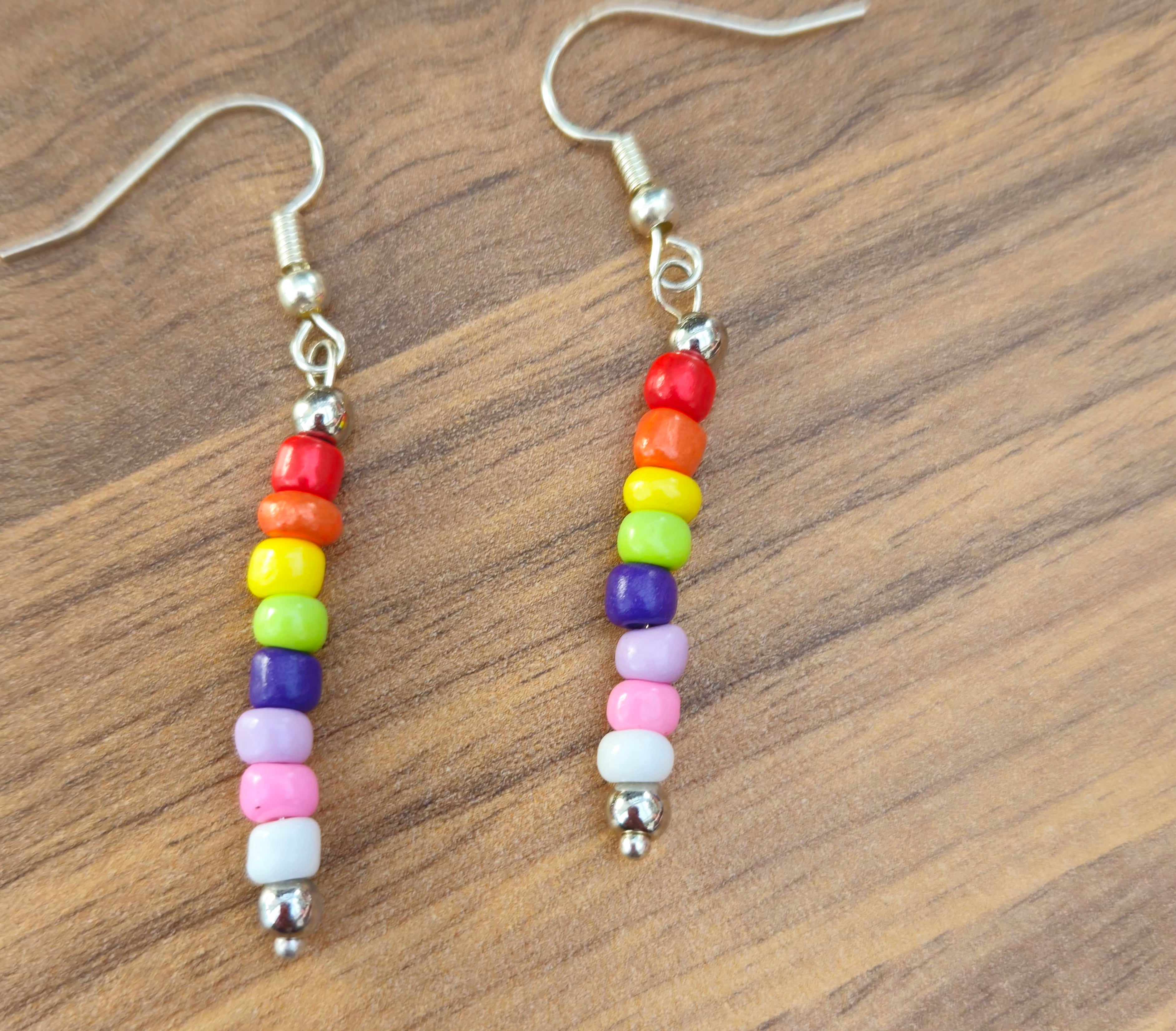 Beaded Rainbow Earrings