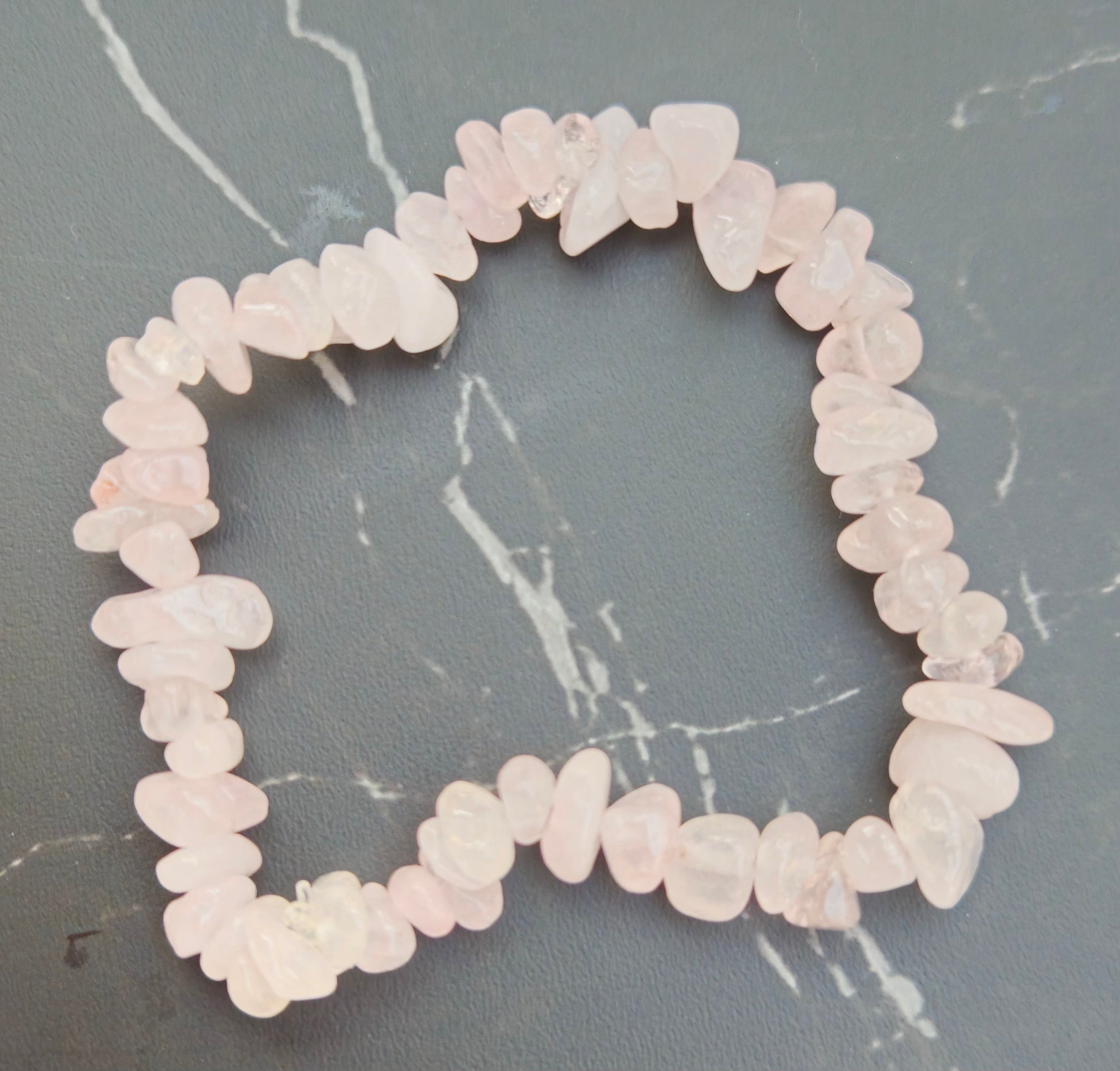 Rose Quartz Chip Bracelet
