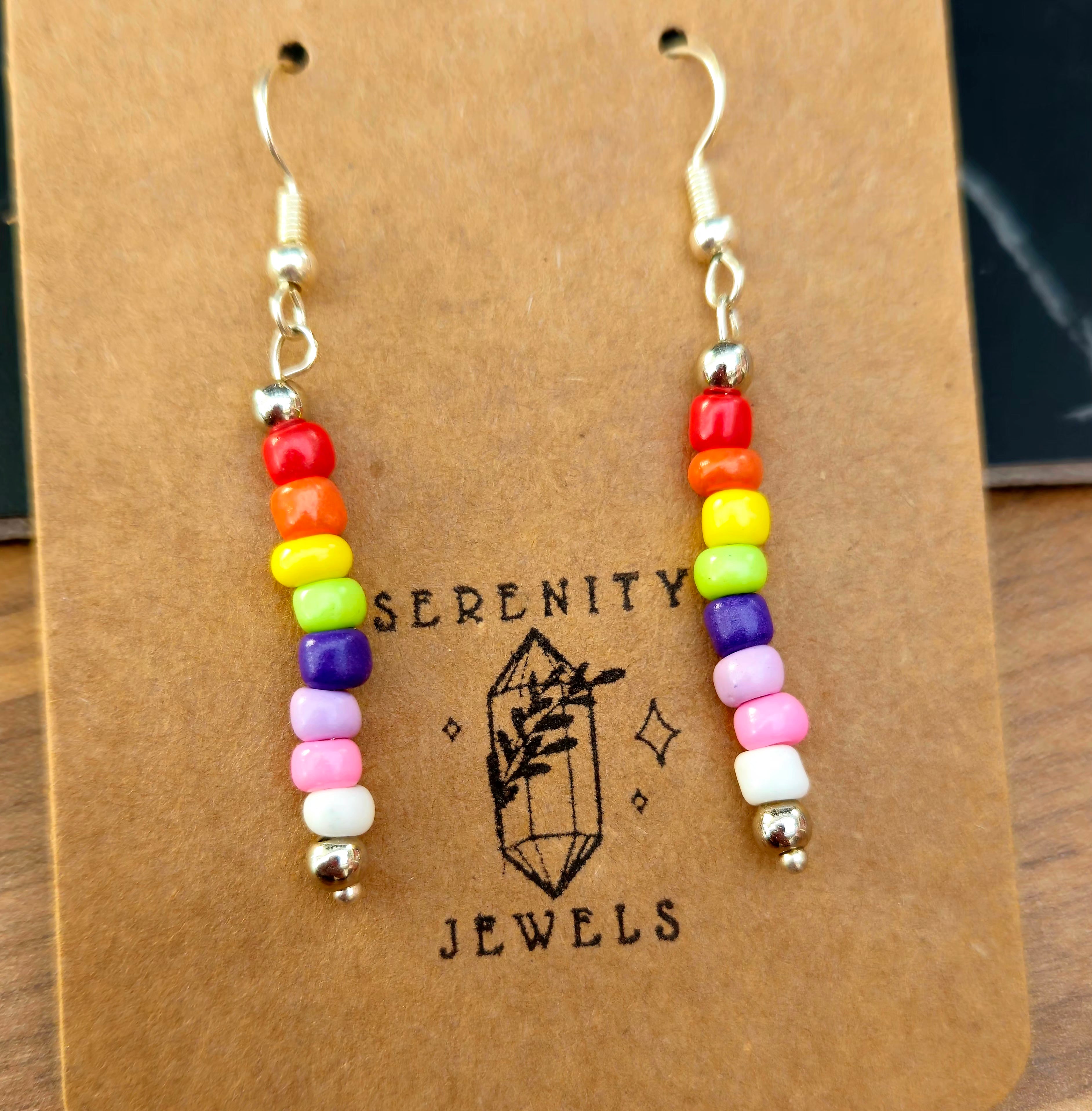 Beaded Rainbow Earrings