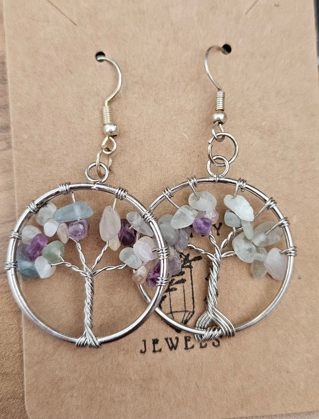 Fluorite Tree of Life Earrings