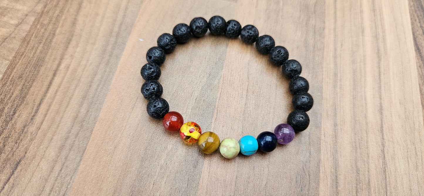 Rainbow Lava Stone Bracelet